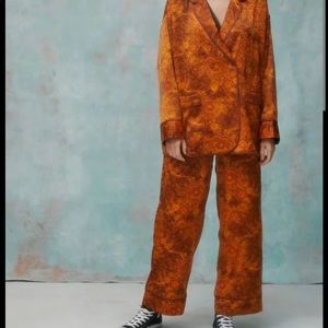 Laura Ashley x Urban Outfitters Orange Rust Floral Patterned Women's Suit